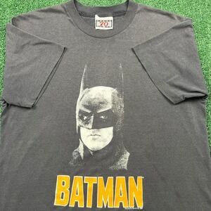 VTG 1989 Batman Michael Keaton T-Shirt Men's XL Faded Black 50/50 Thin Movie 80s